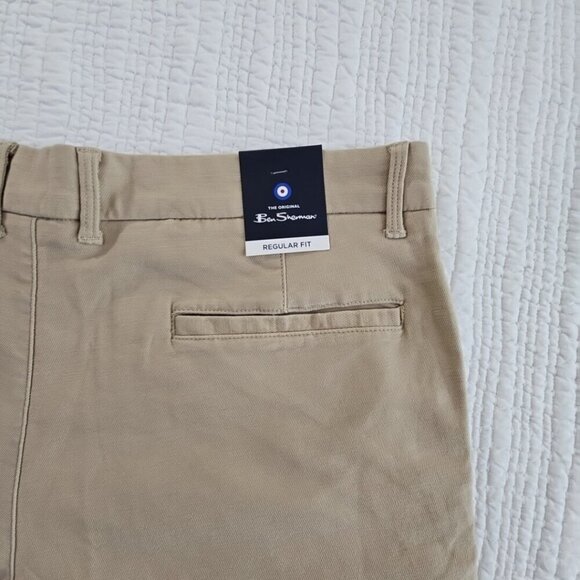 Ben Sherman Stretch Chino Shorts Men's 38 Tan Regular Fit 7" Inseam NEW NWT Luxe - Picture 3 of 14